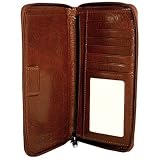 Jack Georges Sienna Collection Zippered Checkbook/Travel Wallet