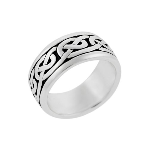 Sterling Silver Celtic Knot Band Ring, Size 10