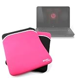 High Quality Reversible Neoprene 14" Laptop Case In Black & Pink For HP Envy 14 By DURAGADGET