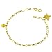 10kt Yellow Gold Butterfly & Puffed Heart Charm Oval Link Bracelet image 1