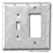 Diamond Life HO2GT.D Formula 1Wall Plate GFI-Toggle Combo 4.5 H x 4.5 W Diamond Plate