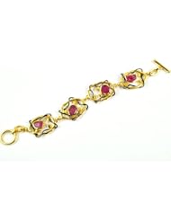 Sterling Silver Bracelet Studded with Madagascar Sapphire Rough & Cz.