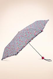 Floral & Nautical Striped Frill Umbrella