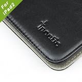 Poetic Executive Book Genuine Leather Case with Velcro adhesive mechanism for iPad 2 2nd Generation WiFi / 3G Model 16GB, 32GB, 64GB NEWEST MODEL ( BLACK)