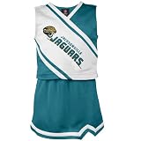 NFL Reebok Jacksonville Jaguars Toddler Girls Teal-White 2-Piece Sleeveless Cheerleader Dress Set (2T)