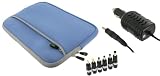 rooCASE 2n1 ASUS Eee PC Seashell 1005PE-PU17-BU 10.1-Inch Blue Netbook Sleeve Case with 12v Car Charger (Invisible Zipper Dual-Pocket - Blue)