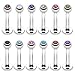 PunkJewelry Lippenpiercing SCHMUCKSTEIN - 12er SET 316L Chirurgenstahl