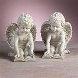 Reading Cherub Angels Statue Bookends Book end Ends