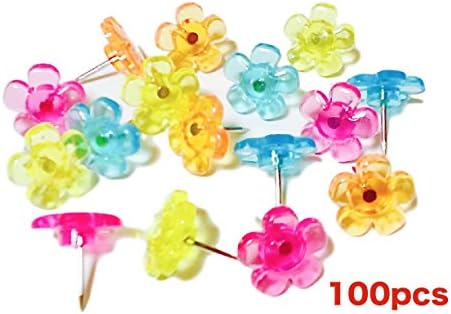 Cute Flower Push Pins 100pcs (Notepad)