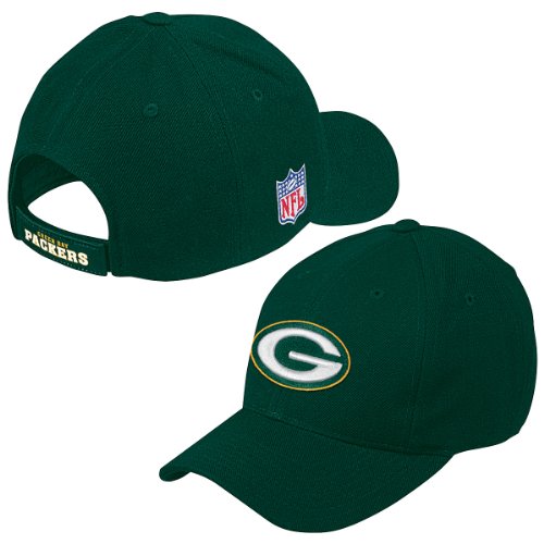 NFL Men's End Zone Team Color Structured Adjustable Hat - X006Z (Green Bay Packers, One Size Fits All)