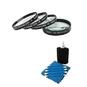 SAVEoN 4 Piece Close Up Kit includes .+1, +2, +4, +10 Close Up Filter Set + Cleaning Kit For The Panasonic Lumix DMC-FZ150, FZ47, FZ48 Digital Camera