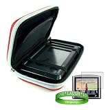 Garmin GPS Navigator nüvi 780 4.3-Inch Widescreen NYLON RED accessory, protective hard-shell portable carrying case with carabiner clip and hand strap for Garmin GPS Navigator nüvi 780 4.3-Inch Widescreen+4.3 Widescreen Screen Protector +VG *LIVE*LAUGH*LOVE* Wrist Band