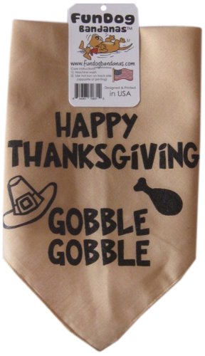 Happy Thanksgiving Dog Bandana, 14 x 14 x 20 Inches