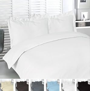 Utopia Bedding 3-piece Duvet Set 100% Cotton, Includes Duvet Cover and 2 Matching Pillow Cases, Maximum Softness and Easy Care, Elegant Double-Stitched Tailoring (Queen, White)