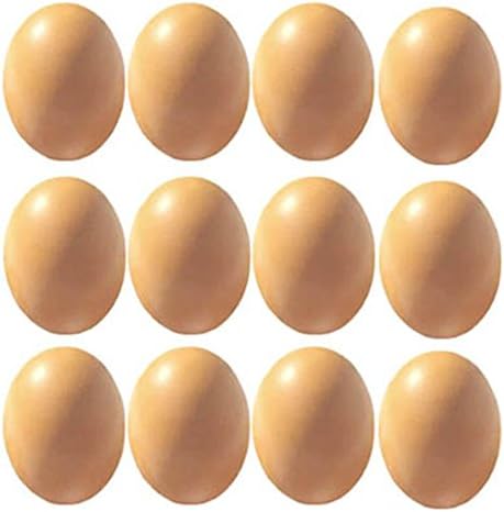 Mingshengyao Dozen Wooden Chicken Decor Fake Eggs Color Yellow Pack Of 12pcs