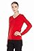 MIUK Women's 100% Cashmere Sweater Basic Slim V-Neck Long Sleeve Pullovers