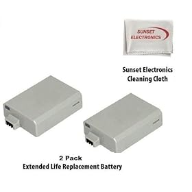 2 Pack Extended Life Replacement LP-E5 Battery Pack 1500MAH! For The Canon EOS Rebel XSi XS 450D 500D 1000D T1i Kiss F/X2/X3 + SSE Cleaning Cloth