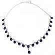 Silver Indian Necklace Chains Lapiz Gemstone Jewelry 17 inches (gnklc270)