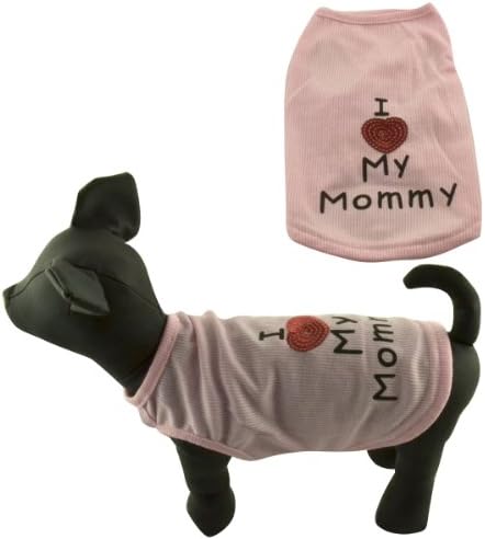 Dogloveit Shinning Heart I Love Mommy Summer Dog Vest for Puppy and Small Dog Cat