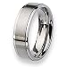 Ridged Edge Brushed and Polished Titanium Ring (7.0 mm) - Sizes 6-13