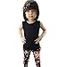 Jastore® Girls Baby Sets 3PCS Sleeveless Shirt/Tops + Floral Pants + Headband Vogue Clothes (3-4 Years)