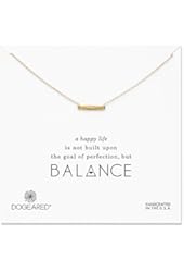 Dogeared Gold Dipped Balance Faceted Bar 18" Necklace