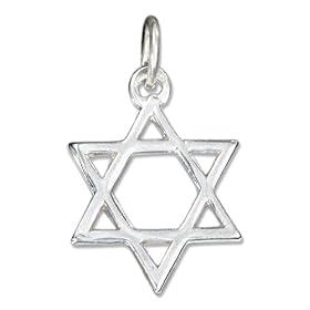 STERLING SILVER HIGH POLISH JEWISH STAR CHARM