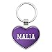 Graphics and More Metal Keychain Key Chain Ring Purple I Love Heart Names Female M Maka - Malia