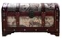 PHAT TOMMY Nautical World Map Decorative Storage Steamer Footlocker Trunk Home Decor Accent Pieces