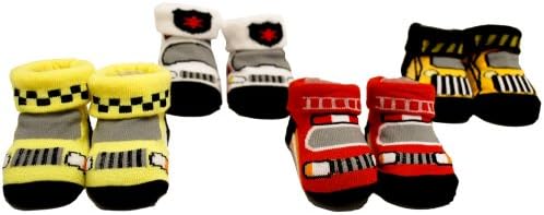 Kidentials Boys 0-12M Auto 4pk Booties (0-12M, Assorted)