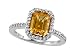 1.68 cttw Genuine Citrine Ring - 14kt White Gold LIFETIME WARRANTY