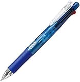 Zebra Clip-On Multifunctional Pen, Clear Blue Barrel (B4SA1-BL)