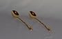 Heavy Gold Demi Spoon 2 Spoons Straight and Angled Lines