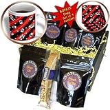 Janna Salak Designs Gothic - Cute Red Skull and Hearts Print - Coffee Gift Baskets - Coffee Gift Basket