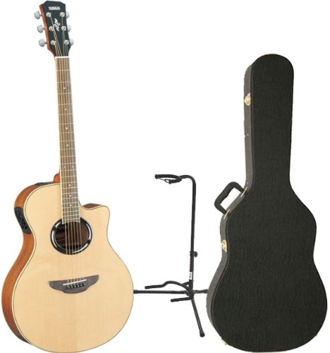 Yamaha APX500II Natural Acoustic-Electric Guitar w/Thinline Hardshell Case & Stand On Sale