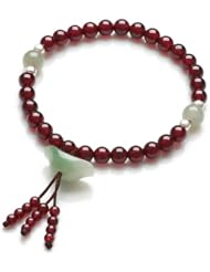 Honeystore Girls Icy Jade 925 Sterling Silver AAA Garnet Stretch Bracelet Color Multicolor