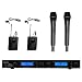 Awisco UHF 847h2l2 4-channel 2 Handheld & 2 Lapel (Lavalier) Wireless Microphone