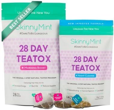 Skinny Mint 28 Day Ultimate Teatox, Herbal Weight Loss Tea - Natural Weight Loss, Body Cleanse and Appetite Control. Proven Weight Loss Formula by SkinnyMint