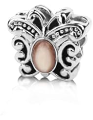 Best Gift for Holiday, Sterling Silver Butterfly Charm with Pink Mother of Pearl , Fits Pandora and All Brands Charm Bracelets and Necklaces.