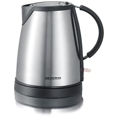 Severin WK 3348 Wasserkocher / 1350 Watt / Inhalt 1 Liter / doppelwandiges Edelstahlgeh�use / edelstahl-schwarz
