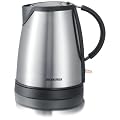 Severin WK 3348 Wasserkocher / 1350 Watt / Inhalt 1 Liter / doppelwandiges Edelstahlgeh�use / edelstahl-schwarz