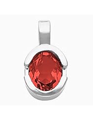 14K White Gold Oval Cut Chatham Created Ruby Pendant -- LIFETIME WARRANTY