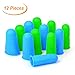 Silicone Finger Protectors Covers Caps for Hot Glue Gun Wax Rosin Resin Honey Adhesives Scrapbooking Sewing Crafts Ironing Embroidery Needlework Accessories (Green&Blue)-12 Pieces