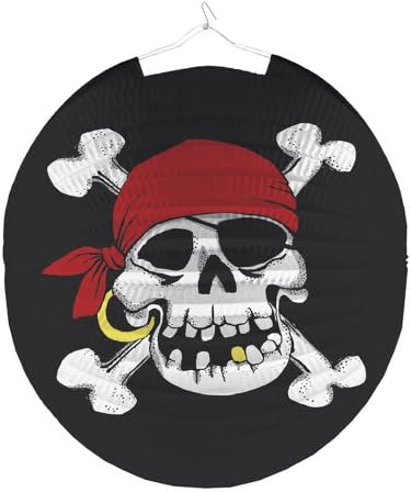 Jolly Roger Pirate Paper Lanterns Skull & Crossbones (5pc)