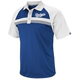 MLB Men's Los Angeles Dodgers Absolute Speed 3 Button Synthetic Raglan Polo (XX-Large)DEEP ROYAL/WHITE/STONE GRAY