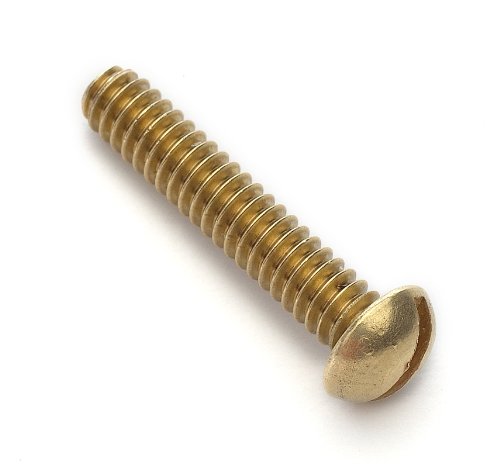 Brass Round Head Slotted Machine Screw 2-56 x 1/4" Length (Pack of 25)
