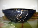 Italian Portoro marble bathroom sink Drop-In with Flat Rim or Above Vanity