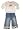 Lipstik - Toddler Girls Long Sleeved Pant Set, White, Denim (Size 4T)