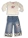 Apparel : Lipstik - Infant Baby Girls Long Sleeved Pant Set, White, Denim