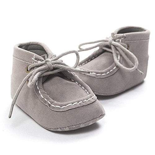 Baby High Help Bandage Shoes,Ecosin® Baby Crib Toddler Sneakers Casual Non-slip Shoes (12-18month, Gray)